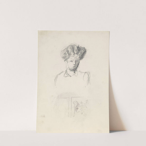 Kvinneportrett; dekormønster (Between 1875 and 1879) by Christian Krohg