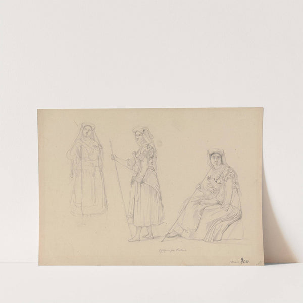 Kvinner i kostyme fra Cerbara, Subiaco (1841) by Adolph Tidemand