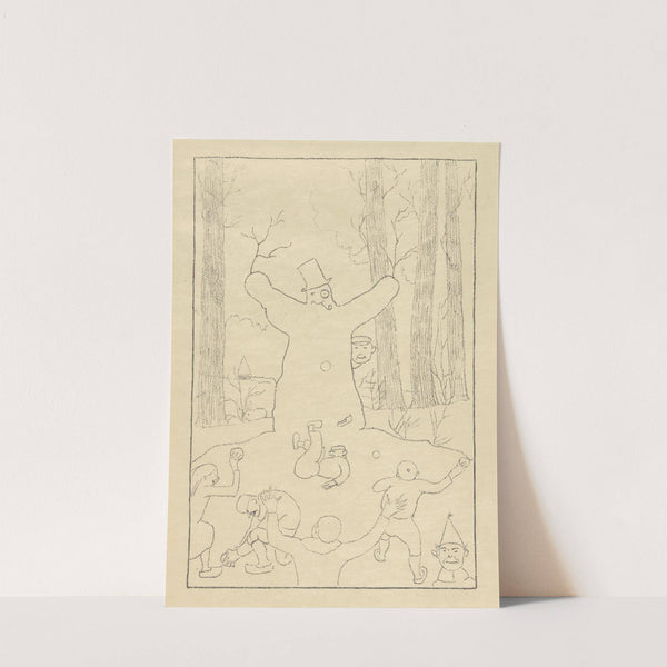 La bataille de boules de neige devant le bonhomme de neige (1918) by Léon Spilliaert