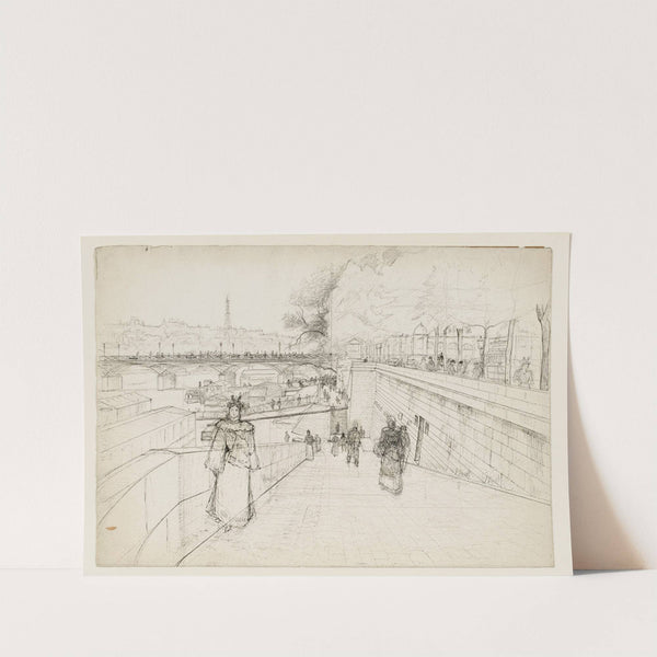 La berge de la Seine au pont des Arts by Henri Laurent Mouren