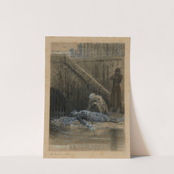 La berge de la Seine Marius fait l’effet d’être mort à quelqu’un qui s’y connait (1866) by Alphonse Marie De Neuville