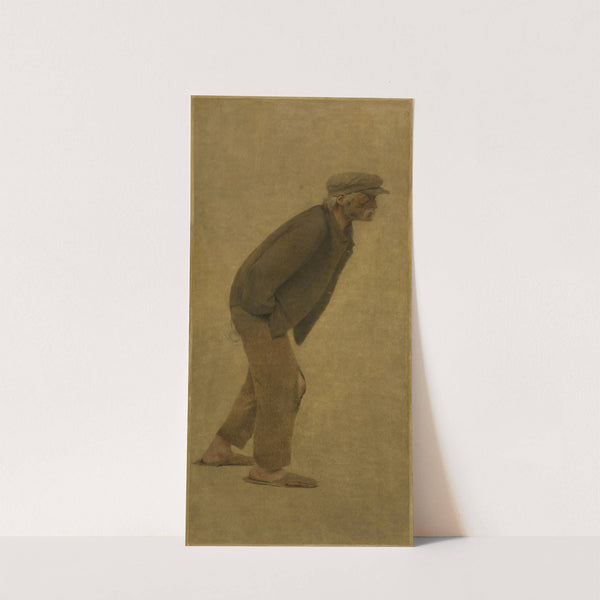 La Bouchée de pain; homme courbé en avant, mains dans les poches by Fernand Pelez