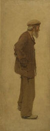 La Bouchée de pain; vieil homme de profil, coiffé d’un béret, mains dans les poches