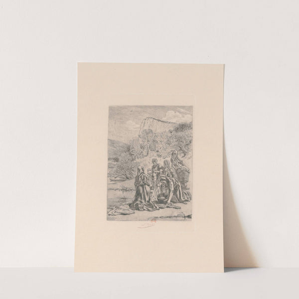 La buée d’automne en Ardennes (les laveuses) (1874) by Félicien Rops