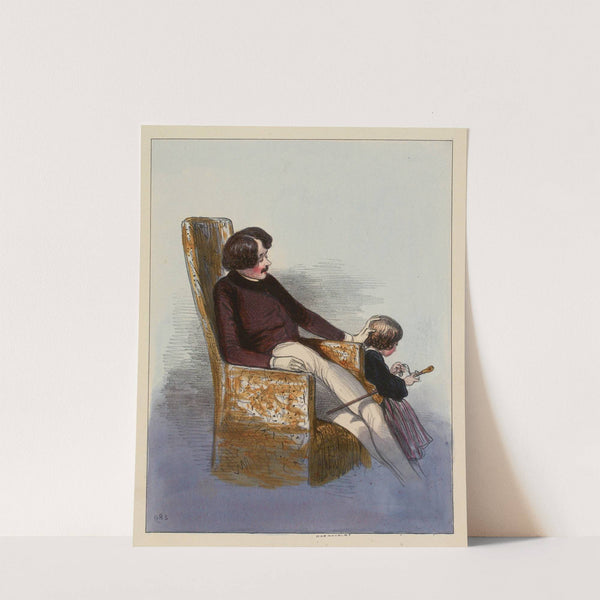 La canne que Papa a trouvée dans l’armoire de Maman, le jour qu’il était si en colère, elle était bien plus belle que (1838-1840) by Paul Gavarni