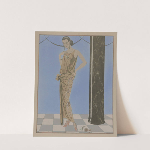 La chambre bleue d’arthénice ; Robe du soir, de Beer (1923) by George Barbier