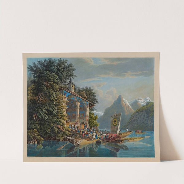 La Chapelle de Guillaume Tell sur le Lac des Quatre Cantons avec la fête religieuse qu’on y célèbre chaque année en mémoire des événements de 1307 (1915-1945) by Gabriel Lory the Younger