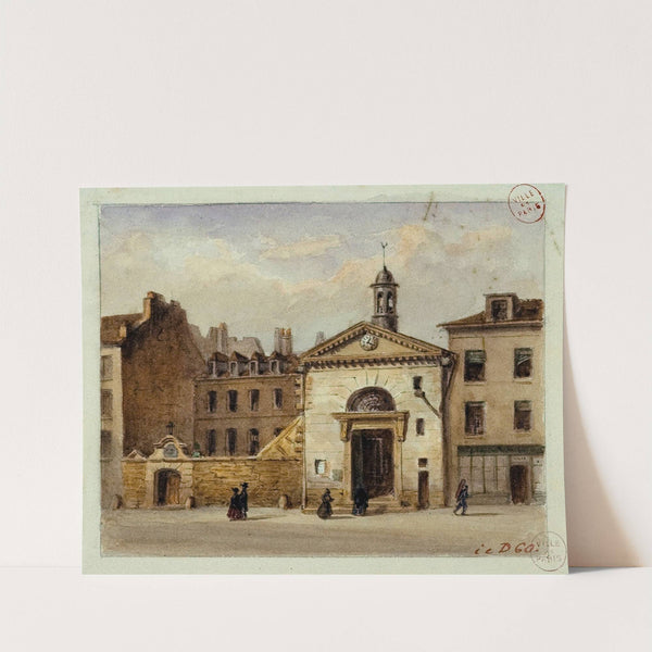 La chapelle Saint-Jean et l'entrée du cimetière Saint-Eustache. by Auguste-Sébastien Bénard