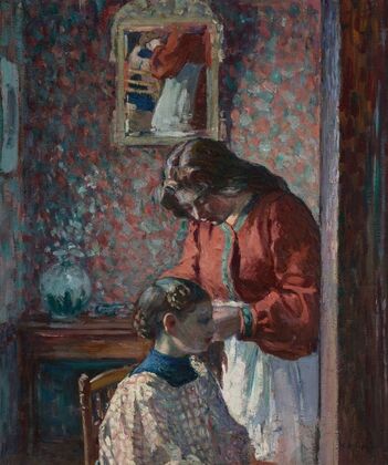 La Coiffure (Mme Lebasque coiffant sa fille) (circa 1905-1906)