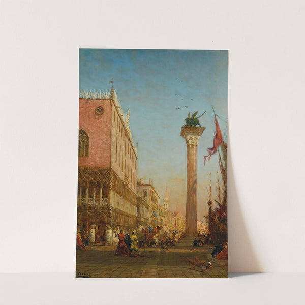 La Colonne Du Lion De Saint Marc Sur Le Môle by Félix Ziem