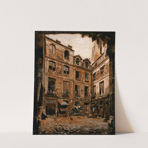 La Cour de l'hôtel dit Colbert, rue de l'Hôtel Colbert by Emmanuel Lansyer