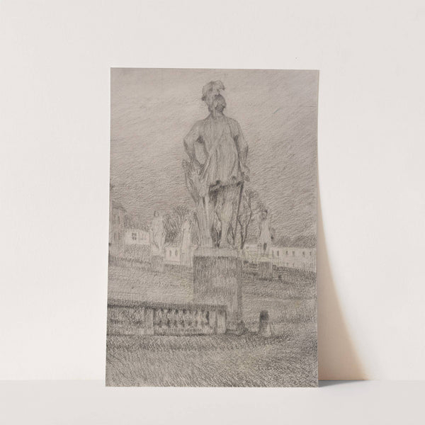 La cour d’honneur, La statue de Du Guesclin, Versailles by Henri Le Sidaner