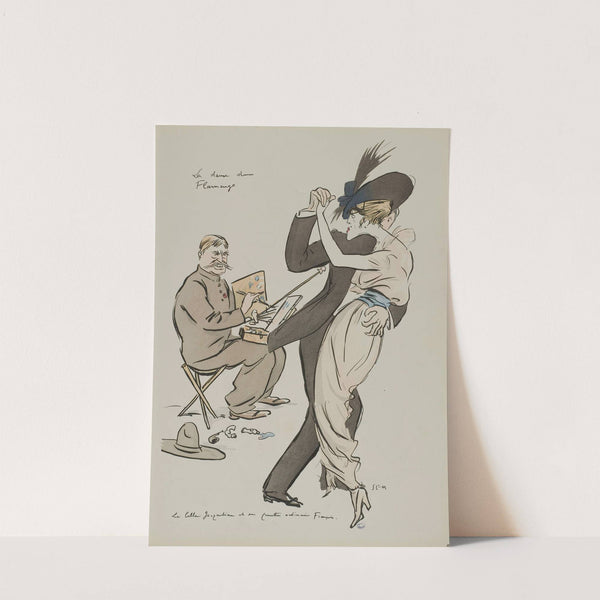 La danse du flamengo ; François Flameng, Jacqueline Forzane (1913) by Georges Goursat (Sem)