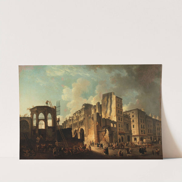 La démolition de l'église des Saints-Innocents, rue Saint-Denis by Pierre-Antoine Demachy