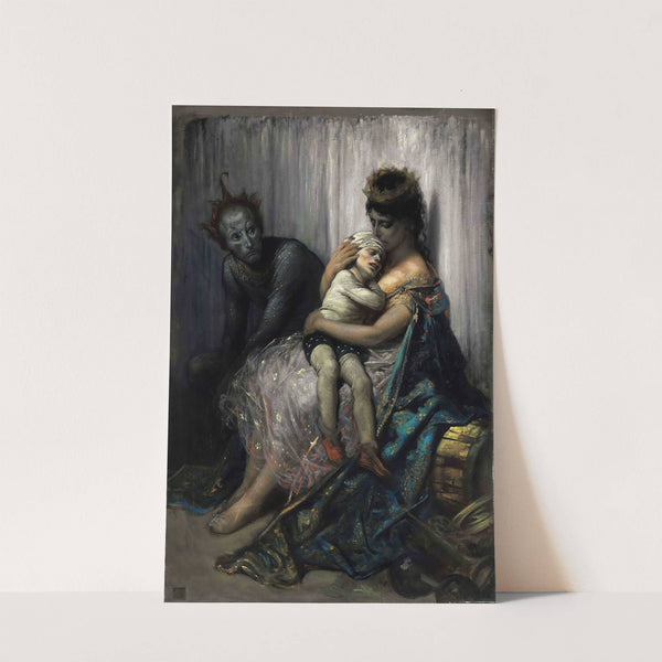La famille du saltimbanque; l’enfant blessé (1853) by Gustave Doré