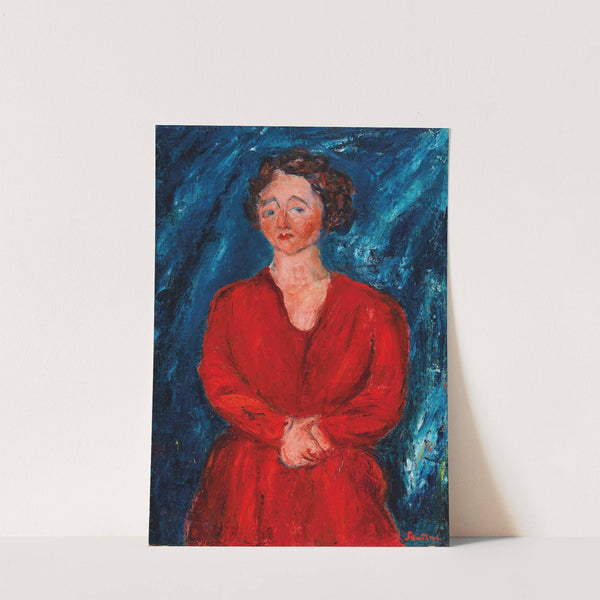 La Femme en rouge au fond bleu (around 1928) by Chaïm Soutine