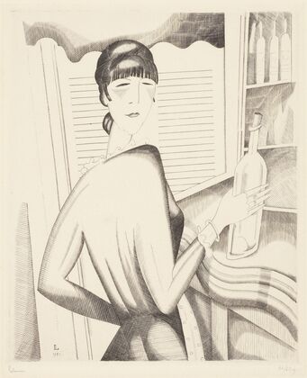 La fille au litre (Young woman with a litre wine bottle) — size preview