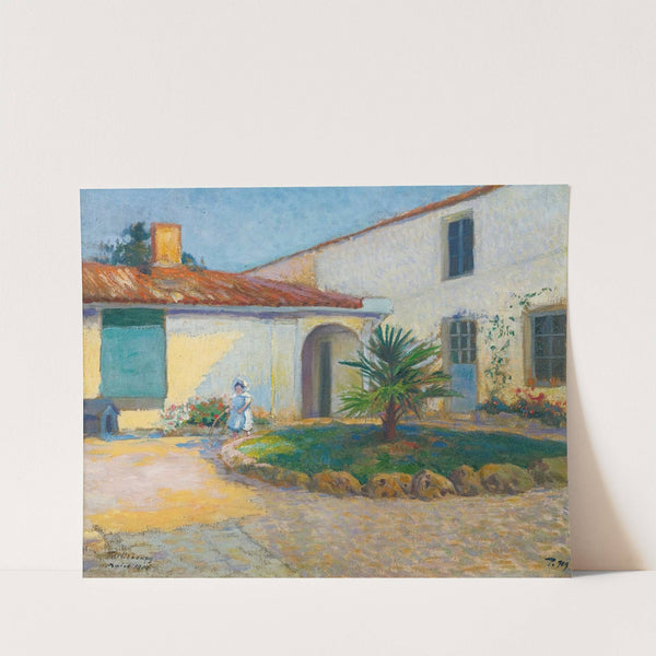 La Fille De L'artiste Dans La Jardin À Taillebourg by Paul Madeline