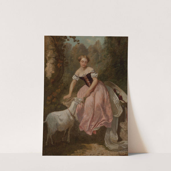 La fillette à la chèvre (1851) by Adolphe Monticelli