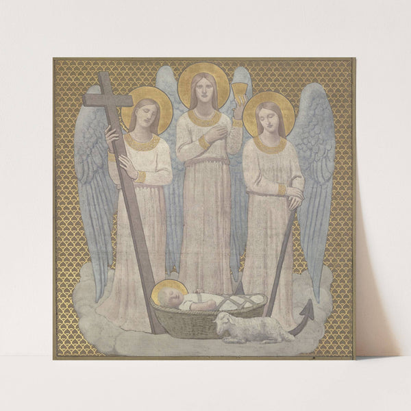 La Foi, l’Espérance et la Charité veillant sur sainte Geneviève au berceau (1877) by Pierre Puvis de Chavannes