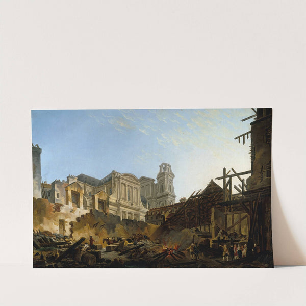 La foire Saint-Germain après l'incendie de la nuit du 16 au 17 mars 1762 by Pierre-Antoine Demachy