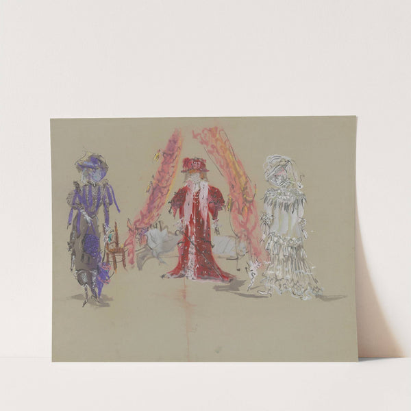 La Folle de Chaillot – maquette de costume – Joséphine, Aurélie, Constance (1945) by Christian Bérard