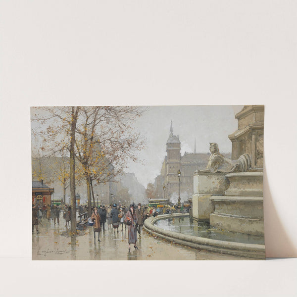La fontaine du Palmier, place du Châtelet by Eugène Galien-Laloue
