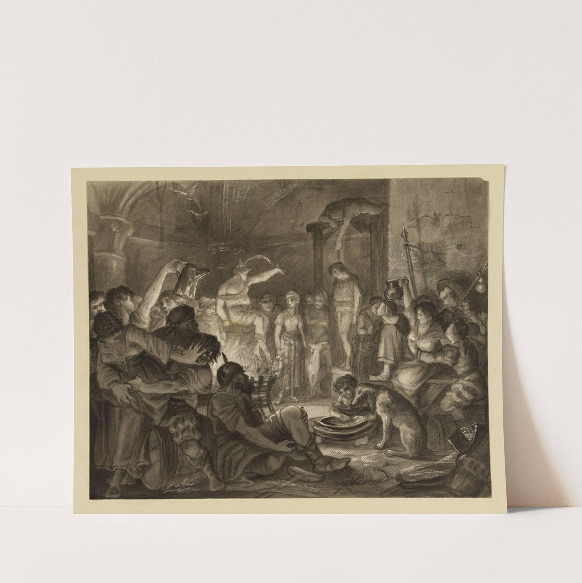 La foule s’ouvrit et donna passage à une pure et éblouissante figure. C’était la bohémienne (1868) by Victor Masson