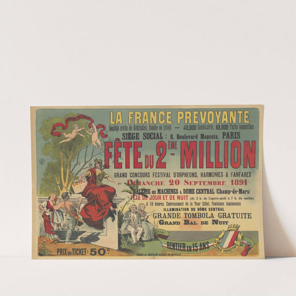 La France Prévoyante. Société civile de retraites, Fête du 2éme million (1891) by Imp. Boullay