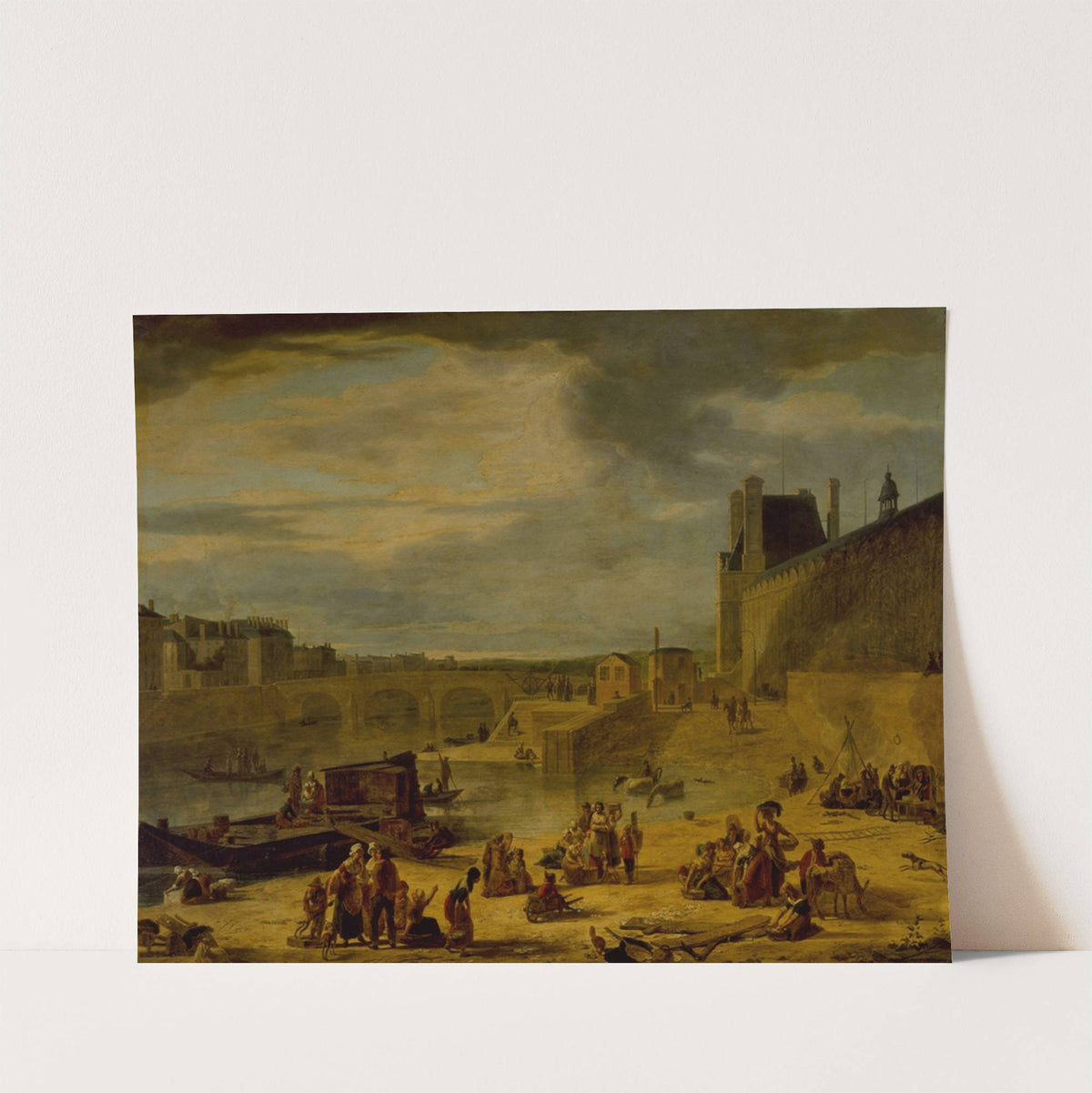 La Grande Galerie du Louvre et le pont Royal, vus du port Saint-Nicolas by Jean-François Depelchin