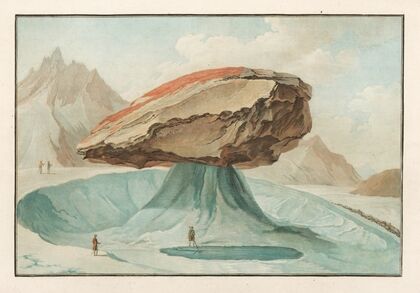 La grosse pierre sur le glacier de Vorderaar Canton de Berne Province d’Oberhassi (1915-1945)