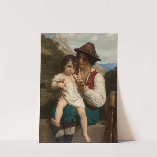 La leçon de flûte (1868) by William Bouguereau