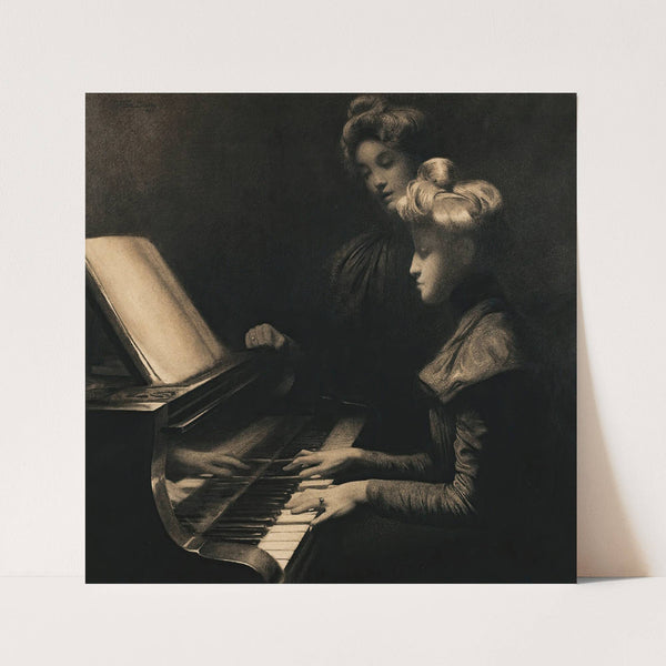 La Lecon De Piano (1899) by Firmin Baes