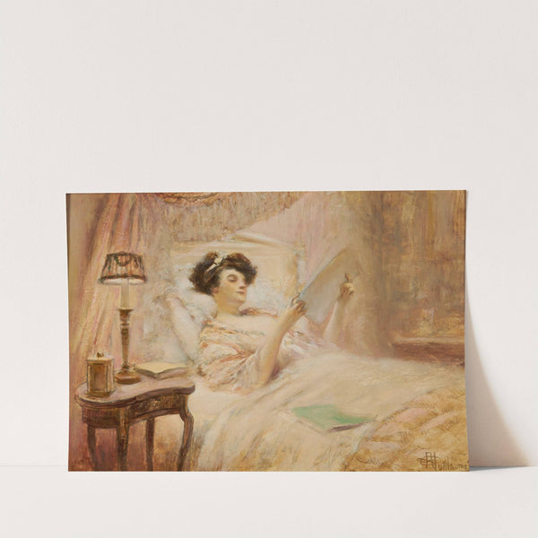 La lecture au lit by Albert Guillaume