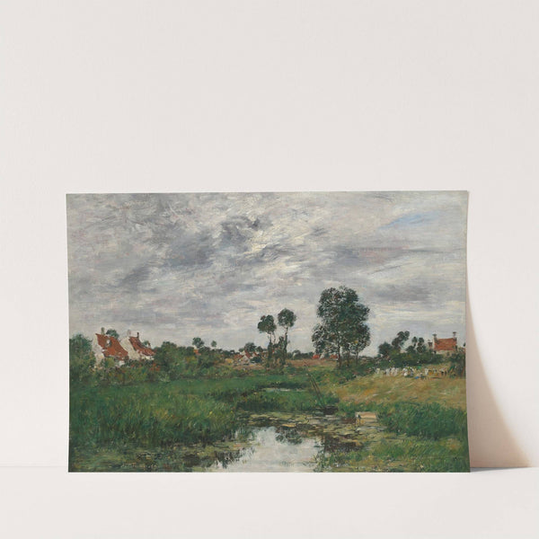 La maison du fermier, environs de Dunkerque (1889) by Eugène Boudin