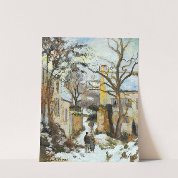 La Maison Rondest Sous La Neige, Pontoise Or Chemin De L’hermitage, Pontoise, Sous La Neige (circa 1875) by Camille Pissarro