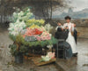 La marchande de fleurs sur les Quais à Paris, circa 1890