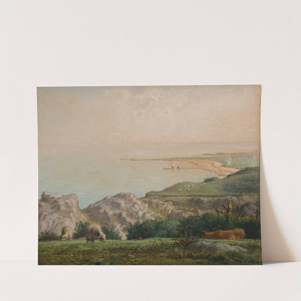La Mer vue du haut de la falaise de Landemer by Jean-François Millet