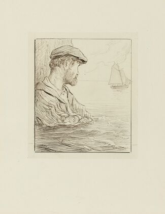 La mort de Gilliatt – dessin pour le cul-de-lampe du chapitre 24 la grande tombe (1920-1921)