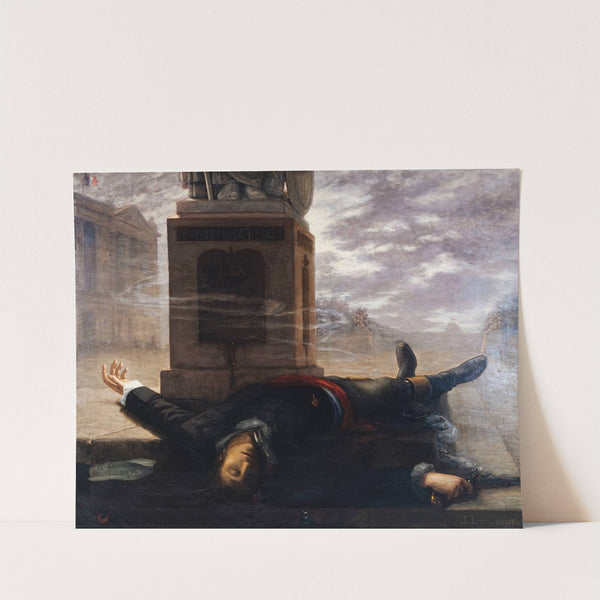La mort de Victor Bach, le 18 brumaire, au pied de la statue de la Liberté, place de la Concorde by J. Le Cœur