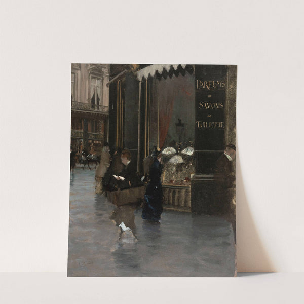 La parfumerie Violet, à l’angle du boulevard des Capucines et de la rue Scribe. (1880) by Giuseppe De Nittis