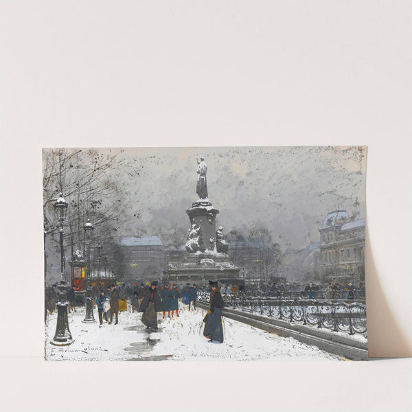 La Place De La République (Neige) by Eugène Galien-Laloue