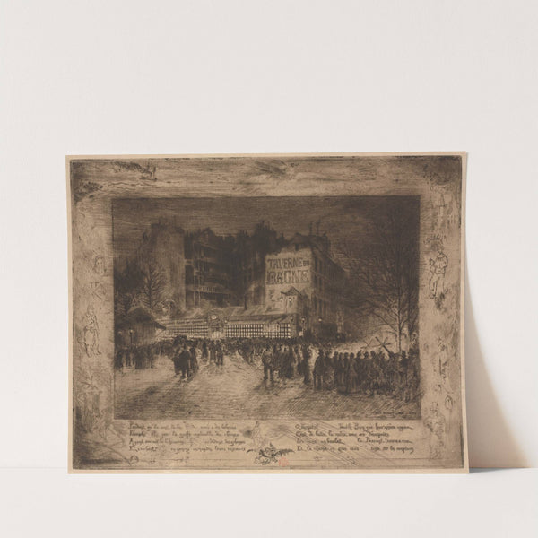 La Place des Martyrs et la Taverne du Bagne (1885) by Félix Hilaire Buhot