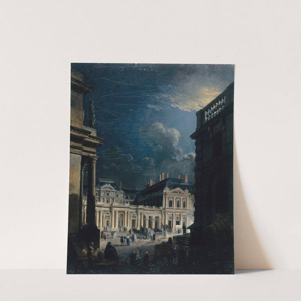 La Place du Palais-Royal, au clair de lune by Pierre-Antoine Demachy