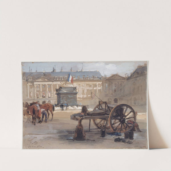 La place Vendôme après le renversement de la colonne. (1871) by Isidore Pils