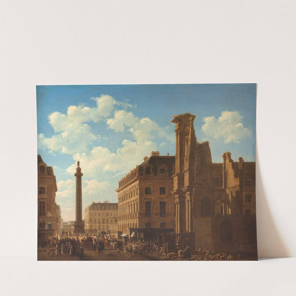 La place Vendôme et la rue de Castiglione, avec les ruines de l'église des Feuillants by Etienne Bouhot