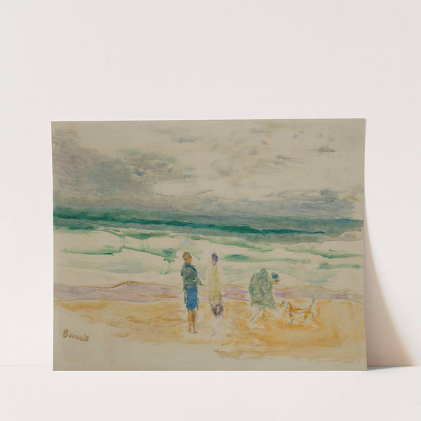 La plage. Trois personnages et un chien by Pierre Bonnard