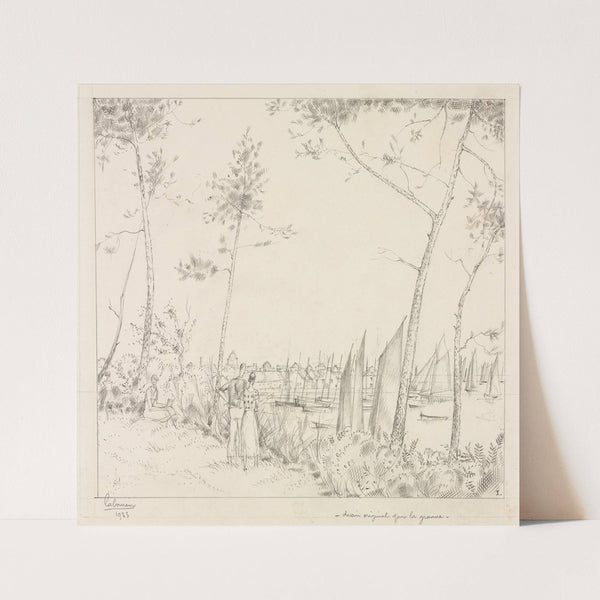 La Promenade sur le Port (1933) by Jean-Émile Laboureur