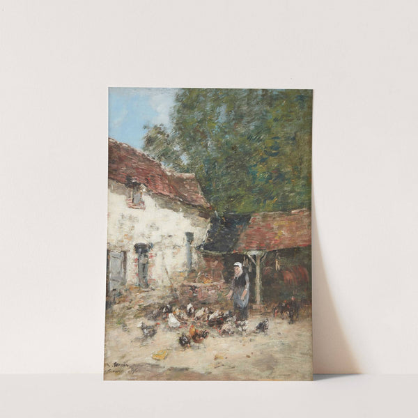 La Provende des Poules (1876) by Eugène Boudin