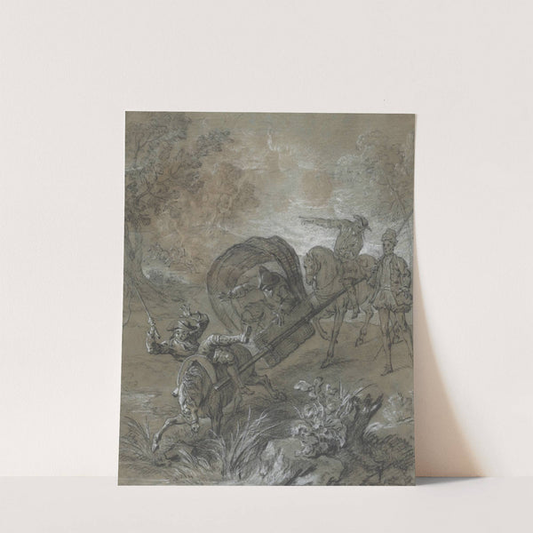 La Rancune en brancard, abattu dans le bourbier by Jean-Baptiste Oudry